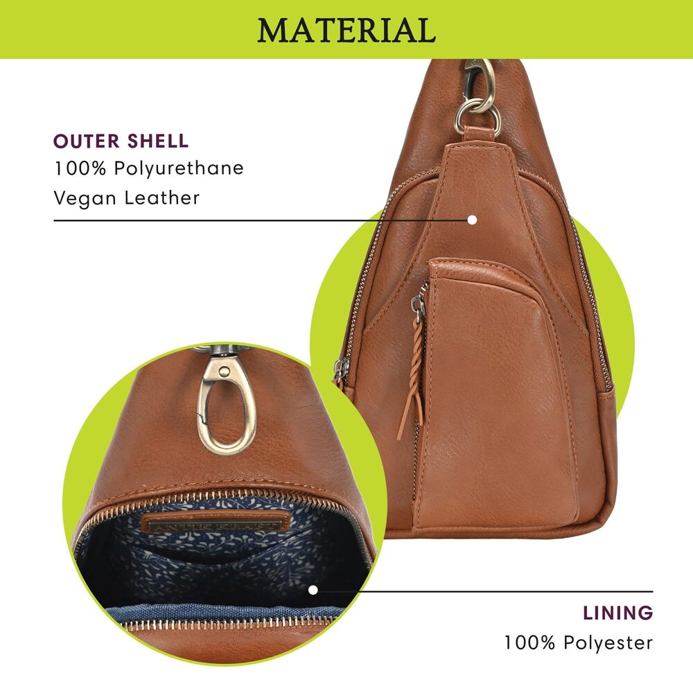 4065 Antik Kraft Tasha Crossbody Sling Tan | Vegan Leather Crossbody Bag View 5